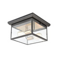 Elk Lighting Knowlton 2-Light Flush Mount in Matte Black with Seedy Glass 46683/2